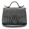 Marmont Top Handle Bag Blue in Calfskin, Gunmetal hardware - Image 11