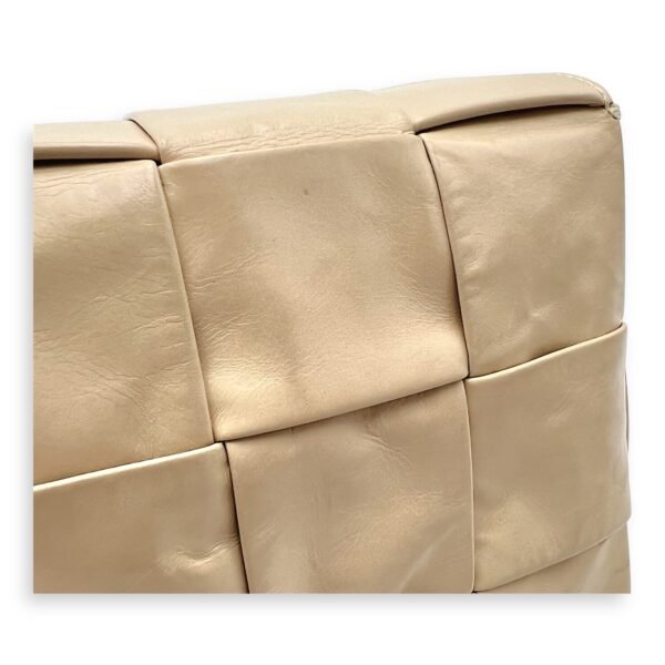 Cassette Crossbody Bag Beige in Calfskin, Silver hardware - Image 11