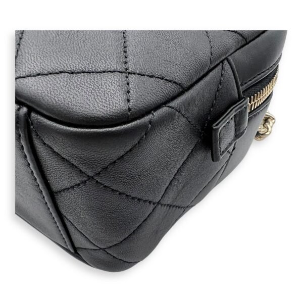 CC Camera Studded Black Shoulder Bag in Lambskin, Gold hardware - Image 11