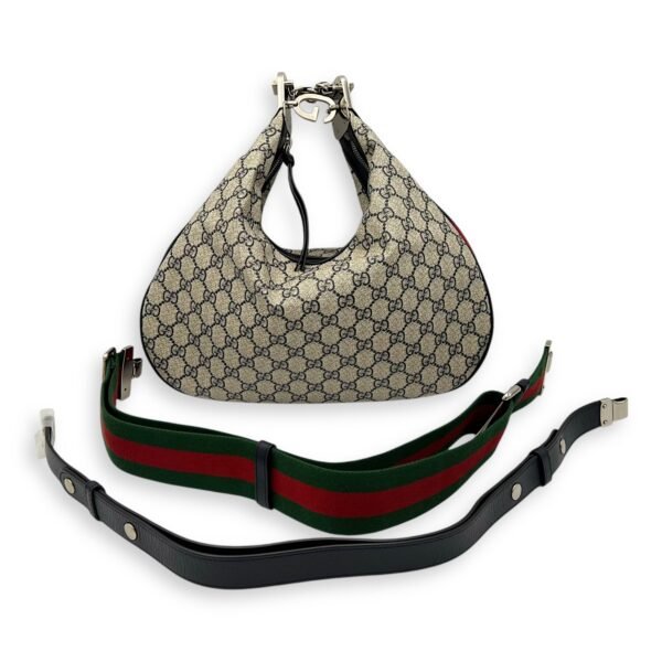 Attache Brown Shoulder Bag in Monogram Coated Canvas, Silver hardware - Image 11