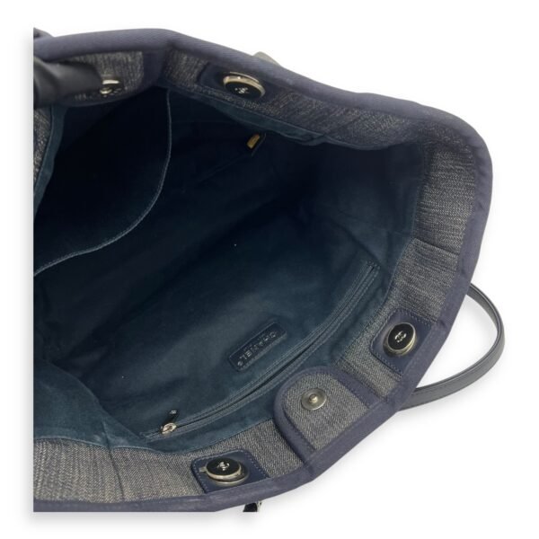 Deauville Small Blue Tote Bag in Denim, Silver hardware - Image 11