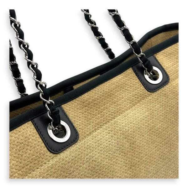 Deauville Tote Bag Beige in Canvas, Silver hardware - Image 11