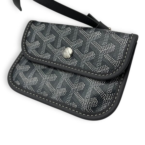 Anjou Tote Bag Grey in Coated Canvas, Silver hardware - Image 11
