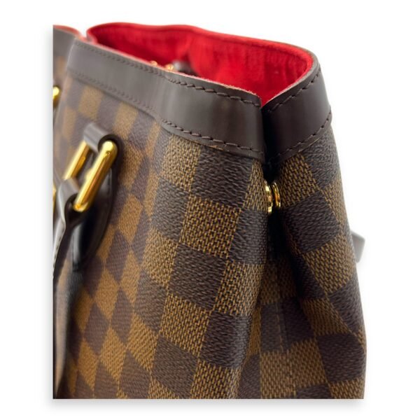 Hampstead Top Handle Bag PM Brown in Coated Canvas, Gold hardware - Image 11