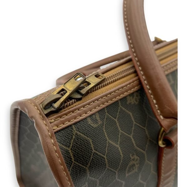 Honeycomb  Top Handle Bag Brown in Coated Canvas, Gold hardware - Image 11