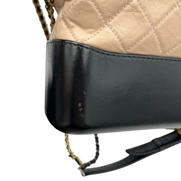 Gabrielle Large Beige Shoulder Bag in Calfskin, Mixed hardware - Image 10