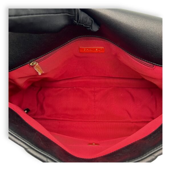 C19 Maxi Black Shoulder Bag in Lambskin, Mixed hardware - Image 5