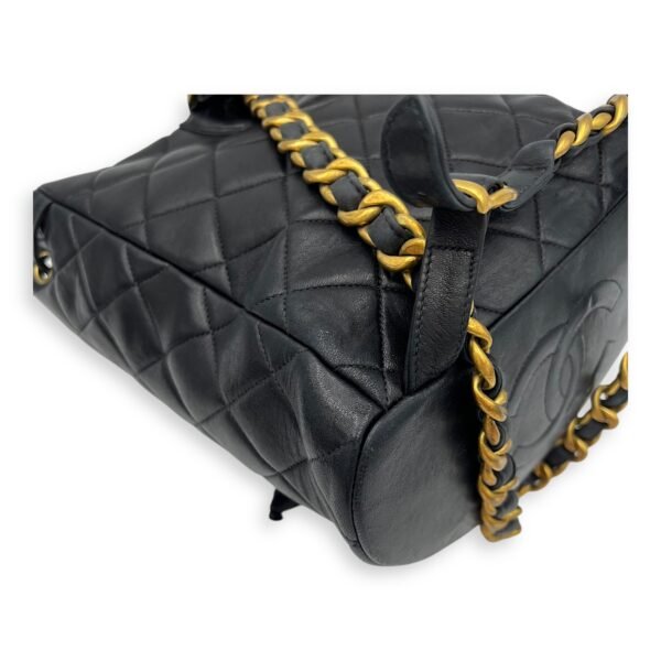 Duma Backpack Black in Calfskin, Gold hardware - Image 15