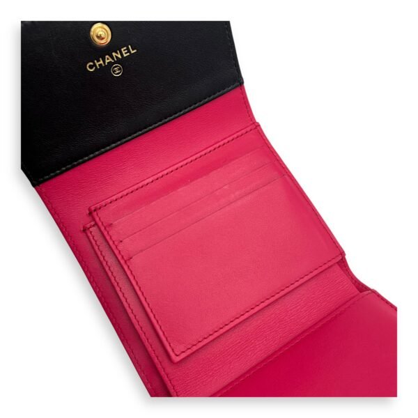 CC Heart Black Wallet in Lambskin, Gold hardware - Image 11