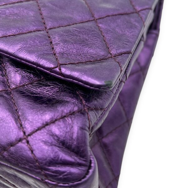 2.55 Reissue 226 Purple Shoulder Bag in Metallic Calfskin, Silver hardware - Image 11