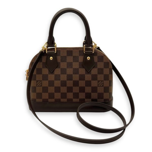 Alma Top Handle Bag BB Brown in Coated Canvas, Gold hardware - Image 11