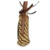 Cylinder Pocket Brown Bucket Bag in Raffia, Gold hardware - Image 3