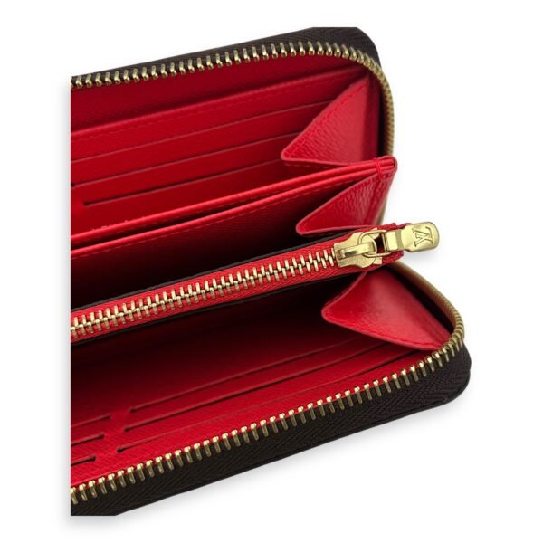 Christmas Animation Zippy Brown Wallet in Monogram Coated Canvas, Gold hardware - Image 8