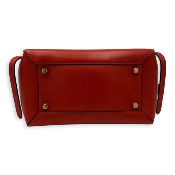 Belt Mini Red Top Handle Bag in Calfskin, Gold hardware - Image 6