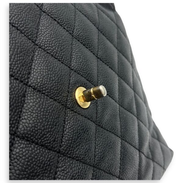 Kelly Top Handle Bag Black in Caviar Leather, Gold hardware - Image 11