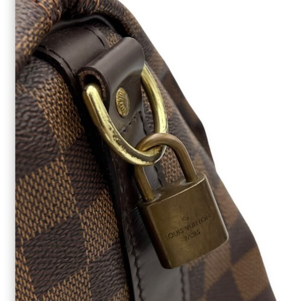 Keepall Duffle Bag 55 Damier Ebene in Coated Canvas, Gold hardware - Image 12