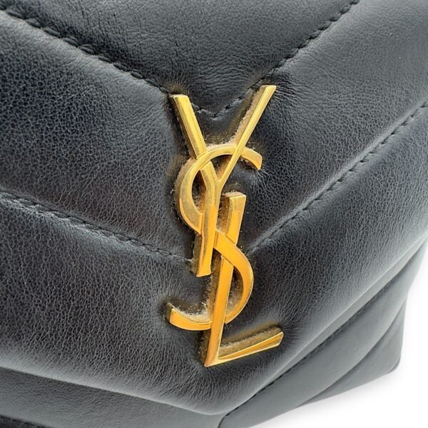 Loulou Toy Black Crossbody Bag in Calfskin, Gold hardware - Image 8
