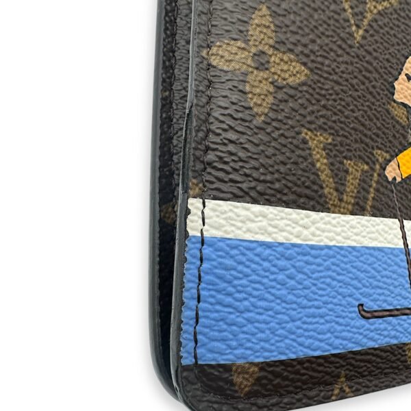 Christmas Animation Pochette Wallet On Chain Brown in Monogram Coated Canvas, Gold hardware - Image 8
