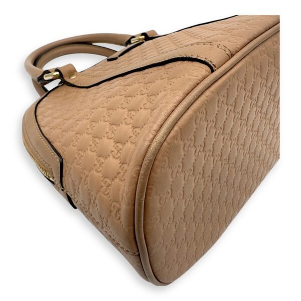 Dome Top Handle Bag Beige in Calfskin, Gold hardware - Image 14