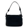 Gancini Black Shoulder Bag in Calfskin, Silver hardware - Image 2