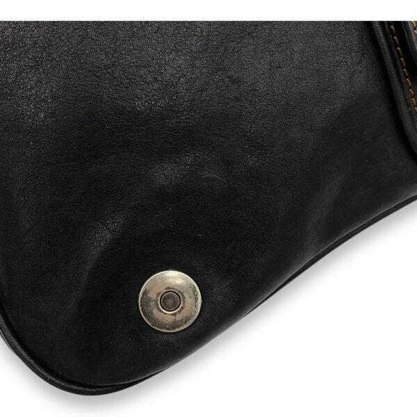 Gaucho Black Crossbody Bag in Calfskin, Ruthenium hardware - Image 7