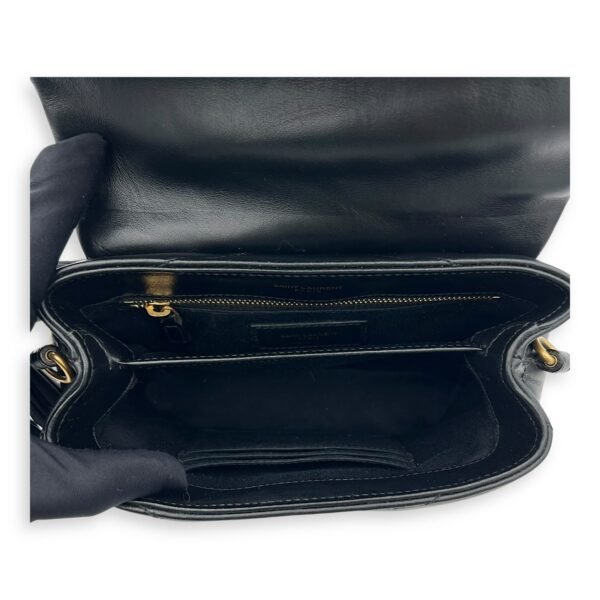 Loulou Toy Black Crossbody Bag in Calfskin, Gold hardware - Image 6