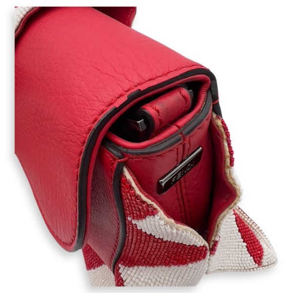 Baguette Shoulder Bag Red in Calfskin, Silver hardware - Image 10