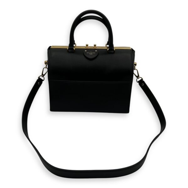 boston Top Handle Bag Black in Calfskin, Gold hardware - Image 12