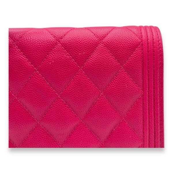 Boy Pink Wallet On Chain in Caviar Leather, Gold hardware - Image 5