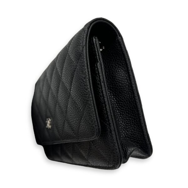 CC Wallet On Chain Black in Caviar Leather, Silver hardware - Image 34