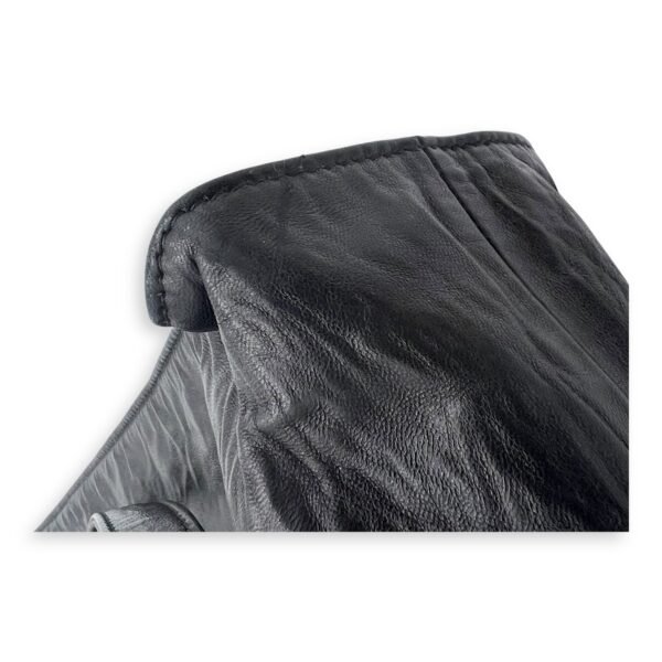 Antique Logo Small Black Tote Bag in Nappa Leather, Silver hardware - Image 12