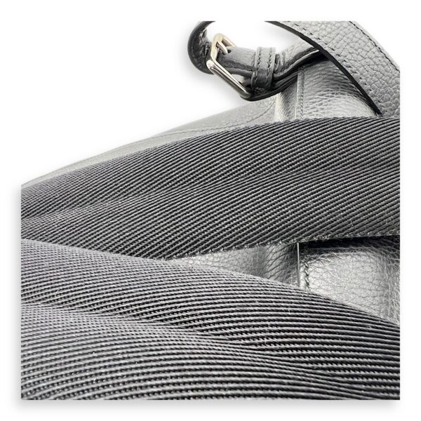 Flap Backpack Black in Calfskin, Silver hardware - Image 12