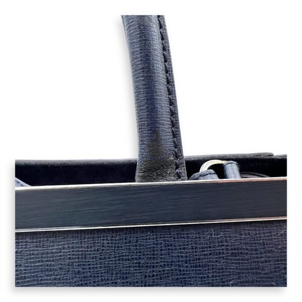 2Jours Blue Top Handle Bag in Calfskin, Silver hardware - Image 12
