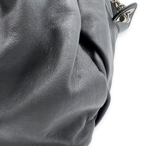 Le Trente Black Shoulder Bag in Calfskin, Silver hardware - Image 12