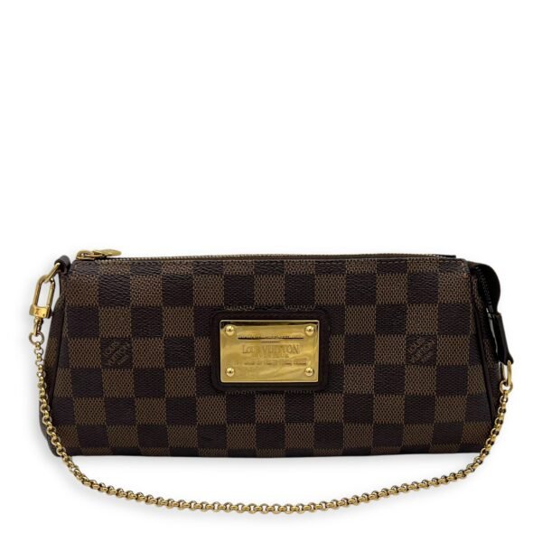 Eva Crossbody Bag Brown in Coated Canvas, Gold hardware - Image 12