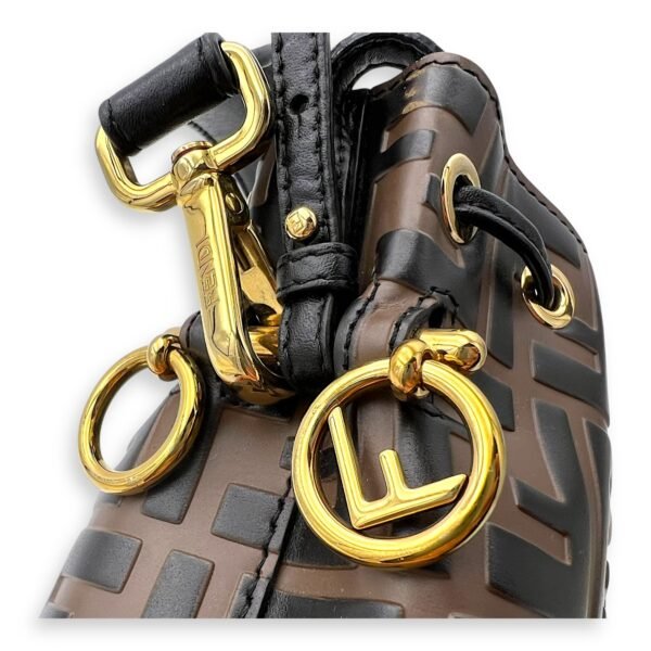 Mon Tresor Bucket Bag Brown in Calfskin, Gold hardware - Image 12