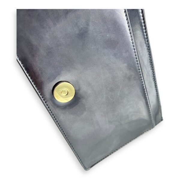 Diorama Wallet On Chain Blue in Patent Leather, Light Gold hardware - Image 12