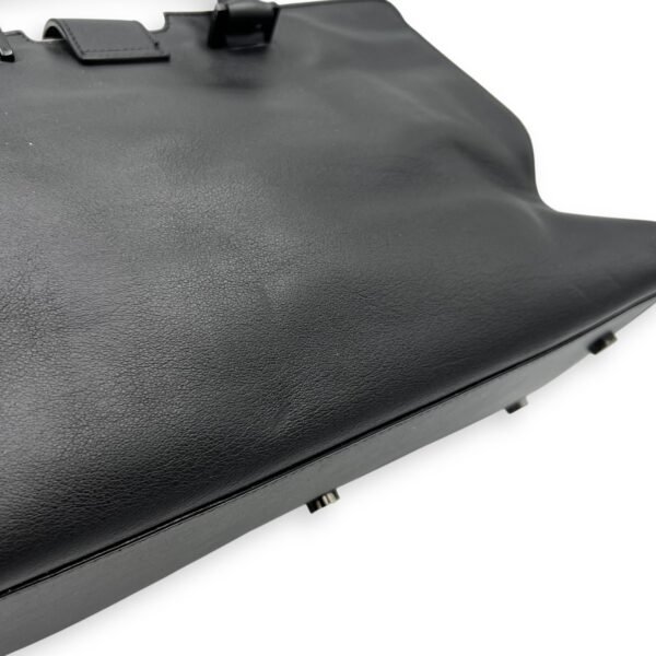 Cabas Top Handle Bag Black in Calfskin, Silver hardware - Image 12