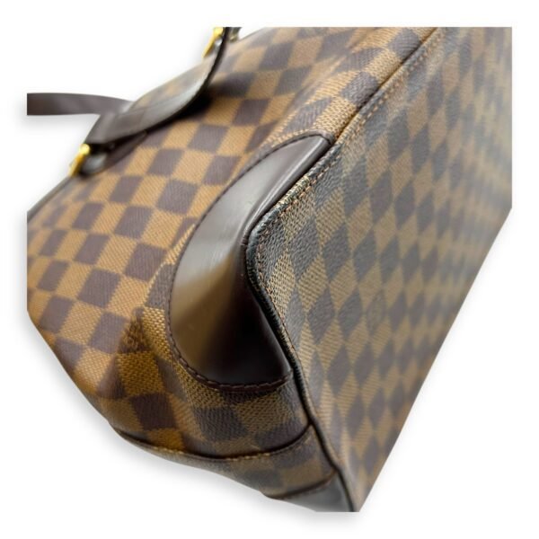 Hampstead Top Handle Bag PM Brown in Coated Canvas, Gold hardware - Image 12