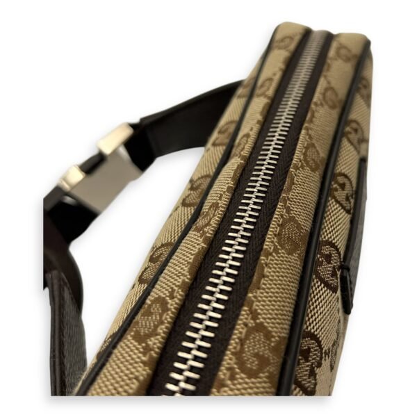 GG Belt Bag Brown in Canvas, Silver hardware - Image 12