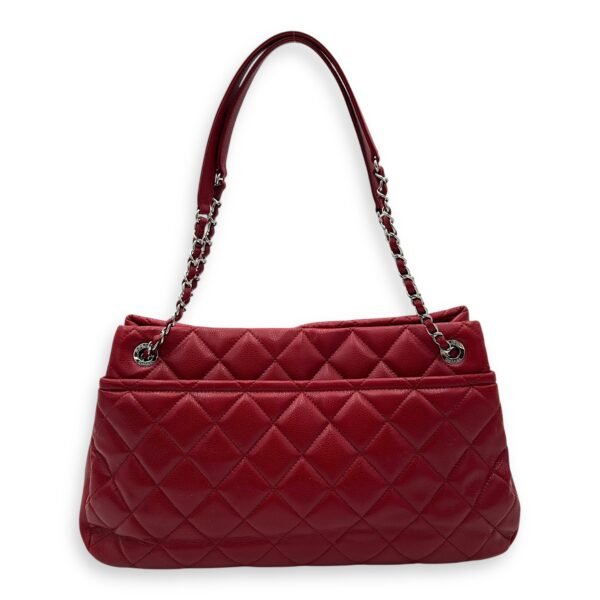 CC Shoulder Bag Red in Caviar Leather, Silver hardware - Image 2