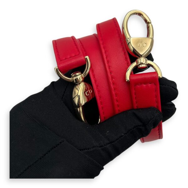 Lady Dior Medium Red Top Handle Bag in Tweed, Gold hardware - Image 12