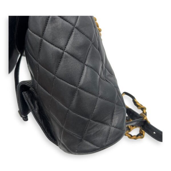 Duma Backpack Black in Calfskin, Gold hardware - Image 14