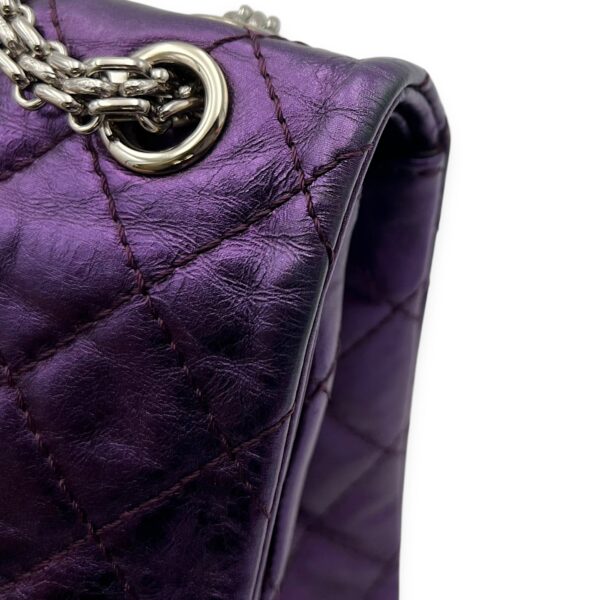 2.55 Reissue 226 Purple Shoulder Bag in Metallic Calfskin, Silver hardware - Image 12