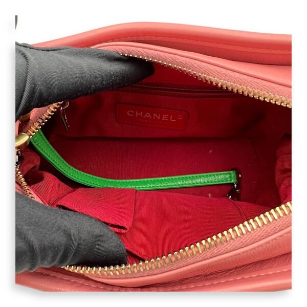 Gabrielle Crossbody Bag Small Yellow in Suede Leather, Mixed hardware - Image 6
