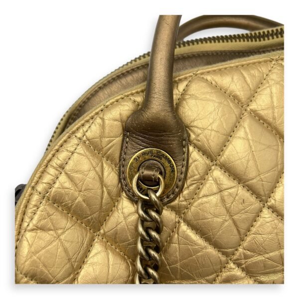 2 WAY BAG Top Handle Bag Gold in Calfskin, Brushed Gold hardware - Image 11