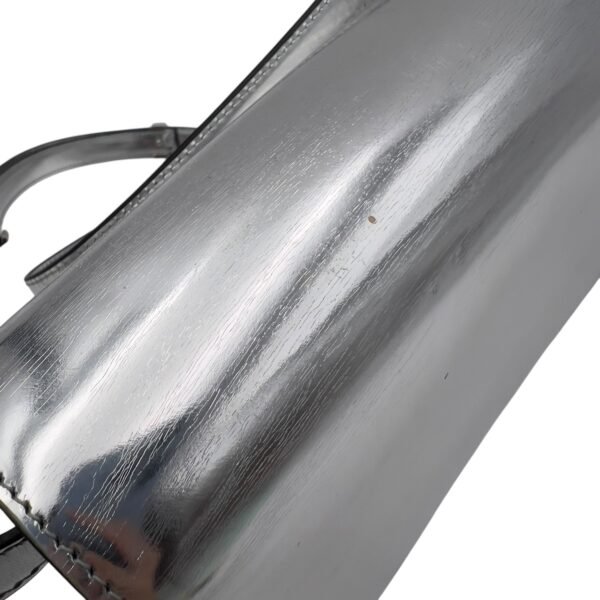 Box Medium Silver Shoulder Bag in Calfskin, Silver hardware - Image 11