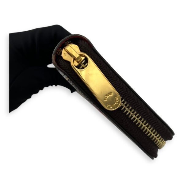 Christmas Animation Zippy Brown Wallet in Monogram Coated Canvas, Gold hardware - Image 7