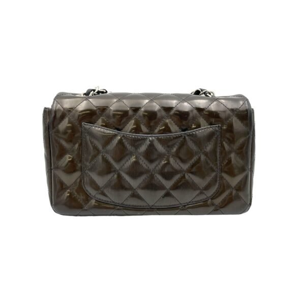 Classic Flap Gradient Black Crossbody Bag in Patent Leather, Silver hardware - Image 2