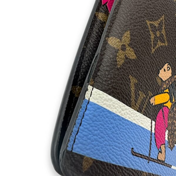 Christmas Animation Pochette Wallet On Chain Brown in Monogram Coated Canvas, Gold hardware - Image 13